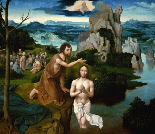 Sudahkah Kuhayati Makna Baptisan? Sumber: http://commons.wikimedia.org/wiki/File:Joachim_Patinir_-_The_Baptism_of_Christ_-_Google_Art_Project_2.jpg