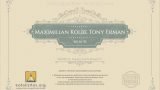 Certificate for User Maximilian Kolbe Tony Erman