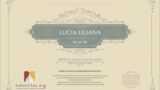 Certificate for User LUCIA LILIANA