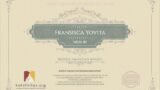 Certificate for User Fransisca Yovita