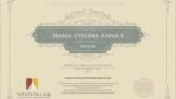 Certificate for User Maria Evelina Anna B