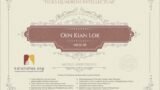 Certificate for User Oen Kian Lok