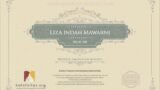 Certificate for User Liza Indah Mawarni